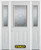 66 In. x 82 In. 1/2 Lite 2-Panel Pre-Finished White Steel Entry Door with Sidelites and Brickmould