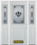66 In. x 82 In. 1/2 Lite 1-Panel Pre-Finished White Steel Entry Door with Sidelites and Brickmould