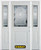 66 In. x 82 In. 1/2 Lite 1-Panel Pre-Finished White Steel Entry Door with Sidelites and Brickmould