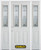 68 In. x 82 In. 2-Lite 2-Panel Pre-Finished White Steel Entry Door with Sidelites and Brickmould