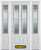 68 In. x 82 In. 2-Lite 2-Panel Pre-Finished White Steel Entry Door with Sidelites and Brickmould