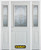 68 In. x 82 In. 1/2 Lite 1-Panel Pre-Finished White Steel Entry Door with Sidelites and Brickmould