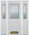 68 In. x 82 In. 1/2 Lite 1-Panel Pre-Finished White Steel Entry Door with Sidelites and Brickmould