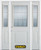 68 In. x 82 In. 1/2 Lite 1-Panel Pre-Finished White Steel Entry Door with Sidelites and Brickmould