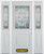 68 In. x 82 In. 1/2 Lite 1-Panel Pre-Finished White Steel Entry Door with Sidelites and Brickmould