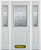 68 In. x 82 In. 1/2 Lite 1-Panel Pre-Finished White Steel Entry Door with Sidelites and Brickmould