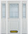 68 In. x 82 In. 1/2 Lite 1-Panel Pre-Finished White Steel Entry Door with Sidelites and Brickmould