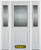 68 In. x 82 In. 1/2 Lite 1-Panel Pre-Finished White Steel Entry Door with Sidelites and Brickmould