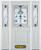 68 In. x 82 In. 1/2 Lite 1-Panel Pre-Finished White Steel Entry Door with Sidelites and Brickmould