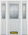 68 In. x 82 In. 1/2 Lite 1-Panel Pre-Finished White Steel Entry Door with Sidelites and Brickmould