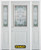 68 In. x 82 In. 1/2 Lite 1-Panel Pre-Finished White Steel Entry Door with Sidelites and Brickmould