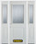 68 In. x 82 In. 1/2 Lite 1-Panel Pre-Finished White Steel Entry Door with Sidelites and Brickmould