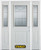 68 In. x 82 In. 1/2 Lite 1-Panel Pre-Finished White Steel Entry Door with Sidelites and Brickmould