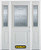 68 In. x 82 In. 1/2 Lite 1-Panel Pre-Finished White Steel Entry Door with Sidelites and Brickmould