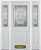 68 In. x 82 In. 1/2 Lite 1-Panel Pre-Finished White Steel Entry Door with Sidelites and Brickmould