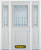 68 In. x 82 In. 1/2 Lite 1-Panel Pre-Finished White Steel Entry Door with Sidelites and Brickmould