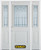 68 In. x 82 In. 1/2 Lite 1-Panel Pre-Finished White Steel Entry Door with Sidelites and Brickmould