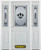 68 In. x 82 In. 1/2 Lite 1-Panel Pre-Finished White Steel Entry Door with Sidelites and Brickmould