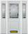 68 In. x 82 In. 1/2 Lite 1-Panel Pre-Finished White Steel Entry Door with Sidelites and Brickmould