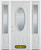 66 In. x 82 In. 3/4 Oval Lite Pre-Finished White Steel Entry Door with Sidelites and Brickmould
