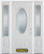 66 In. x 82 In. 3/4 Oval Lite Pre-Finished White Steel Entry Door with Sidelites and Brickmould