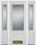 68 In. x 82 In. 3/4 Lite 2-Panel Pre-Finished White Steel Entry Door with Sidelites and Brickmould
