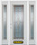 64 In. x 82 In. Full Lite Pre-Finished White Steel Entry Door with Sidelites and Brickmould