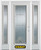 66 In. x 82 In. Full Lite Pre-Finished White Steel Entry Door with Sidelites and Brickmould