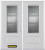 66 In. x 82 In. 3/4 Lite 1-Panel Pre-Finished White Double Steel Entry Door with Astragal and Brickmould