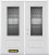 66 In. x 82 In. 3/4 Lite 1-Panel Pre-Finished White Double Steel Entry Door with Astragal and Brickmould