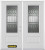 66 In. x 82 In. 3/4 Lite 1-Panel Pre-Finished White Double Steel Entry Door with Astragal and Brickmould