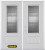 66 In. x 82 In. 3/4 Lite 1-Panel Pre-Finished White Double Steel Entry Door with Astragal and Brickmould