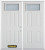 66 In. x 82 In. Rectangular Lite 4-Panel Pre-Finished White Double Steel Entry Door with Astragal and Brickmould