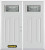 74 In. x 82 In. 1/4 Lite 2-Panel Pre-Finished White Double Steel Entry Door with Astragal and Brickmould