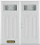 74 In. x 82 In. 1/4 Lite 2-Panel Pre-Finished White Double Steel Entry Door with Astragal and Brickmould
