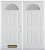 70 In. x 82 In. Fan Lite 4-Panel Pre-Finished White Double Steel Entry Door with Astragal and Brickmould