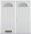 70 In. x 82 In. Fan Lite 4-Panel Pre-Finished White Double Steel Entry Door with Astragal and Brickmould
