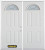 70 In. x 82 In. Fan Lite 4-Panel Pre-Finished White Double Steel Entry Door with Astragal and Brickmould