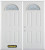 70 In. x 82 In. Fan Lite 4-Panel Pre-Finished White Double Steel Entry Door with Astragal and Brickmould