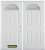 70 In. x 82 In. Fan Lite 4-Panel Pre-Finished White Double Steel Entry Door with Astragal and Brickmould