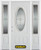68 In. x 82 In. 3/4 Oval Lite Pre-Finished White Steel Entry Door with Sidelites and Brickmould