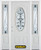 68 In. x 82 In. 3/4 Oval Lite Pre-Finished White Steel Entry Door with Sidelites and Brickmould