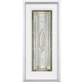 34 In. x 80 In. x 6 9/16 In. Providence Brass Full Lite Left Hand Entry Door with Brickmould