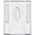 67"x80"x6 9/16" Halifax Nickel 3/4 Oval Lite Right Hand Entry Door with Brickmould