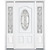 65"x80"x4 9/16" Chatham Antique Black 3/4 Oval Lite Right Hand Entry Door with Brickmould