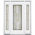 69"x80"x4 9/16" Providence Brass Full Lite Right Hand Entry Door with Brickmould