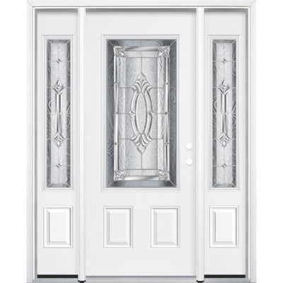 69"x80"x4 9/16" Providence Nickel 3/4 Lite Left Hand Entry Door with Brickmould