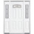 65"x80"x4 9/16" Providence Nickel Camber Fan Lite Right Hand Entry Door with Brickmould