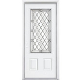 32 In. x 80 In. x 4 9/16 In. Halifax Antique Black 3/4 Lite Right Hand Entry Door with Brickmould