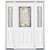 69"x80"x4 9/16" Providence Brass Half Lite Right Hand Entry Door with Brickmould